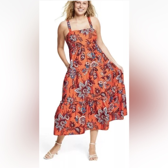 RHODE Dresses & Skirts - RHODE x Target 100% Cotton Tiered Midi Dress Size M